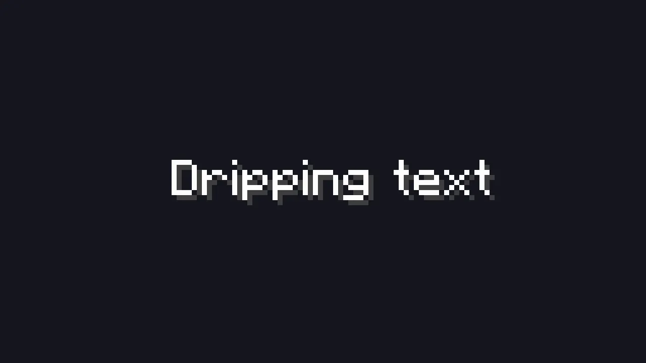 Characters detaching from the message and falling downward with a fading red streak