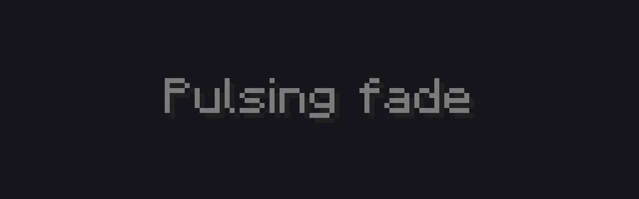 Text brightening and dimming in a wave, each character offset slightly in phase