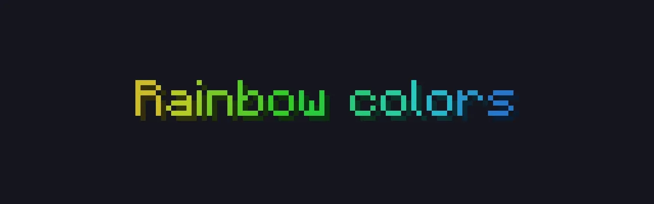 Text cycling through rainbow hues across each character in a rolling wave