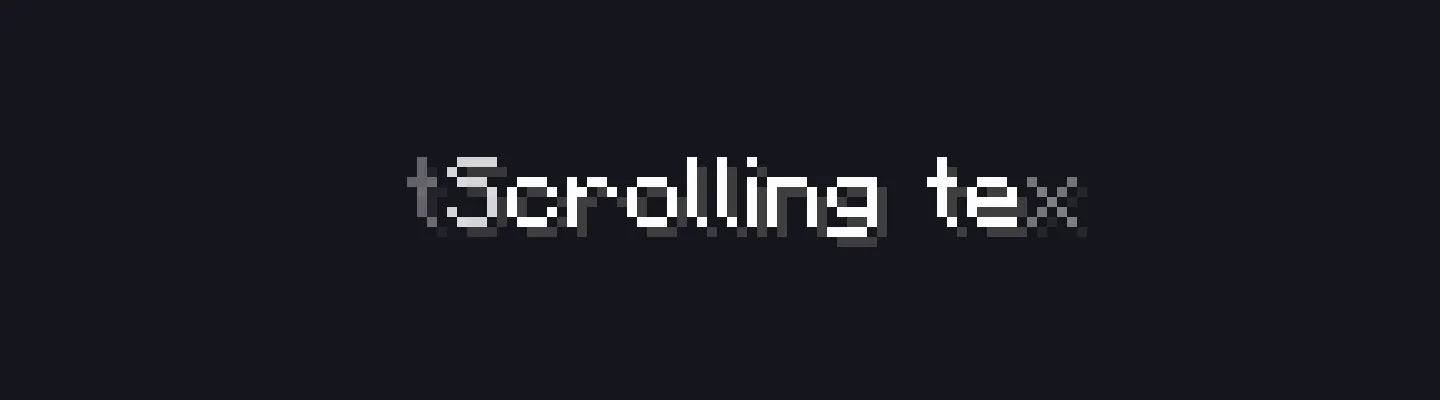 Text scrolling from right to left inside a fixed-width window with fade edges