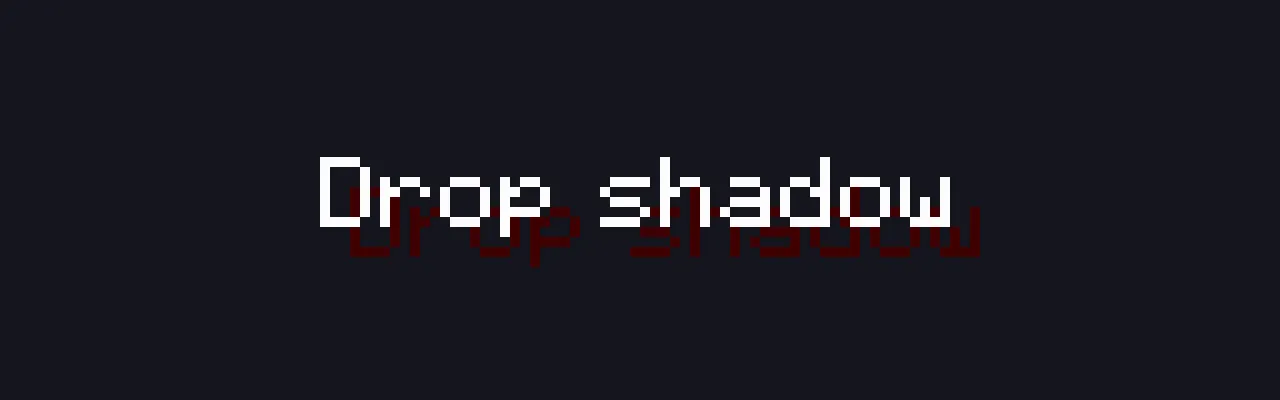 Text with a dark red drop shadow offset two pixels down and to the right