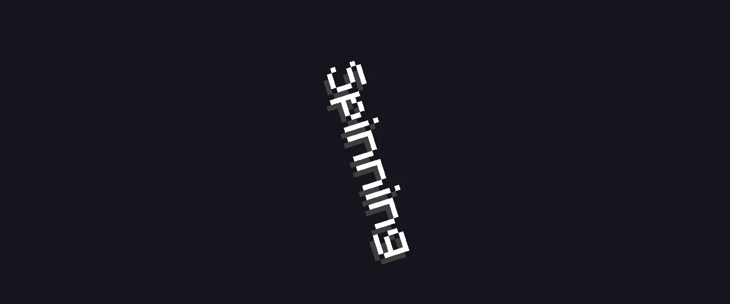 A message rotating continuously around its center point