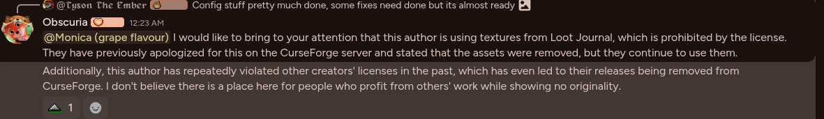 Obscuria claiming I'm using Loot Journal textures prohibited by license
